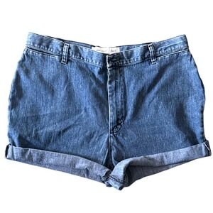 Ladies Denim Shorts Basic Collection Rolled Cuff‎ Blue Size 13 14